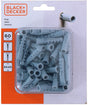 Black+decker pluggen 8x40mm - 60 stuks - geschikt voor meerdere soorten ondergronden - eenvoudig en snel te plaatsen - zorgt voor een betrouwbare verankering - gemaakt van kunststof - kleur grijs