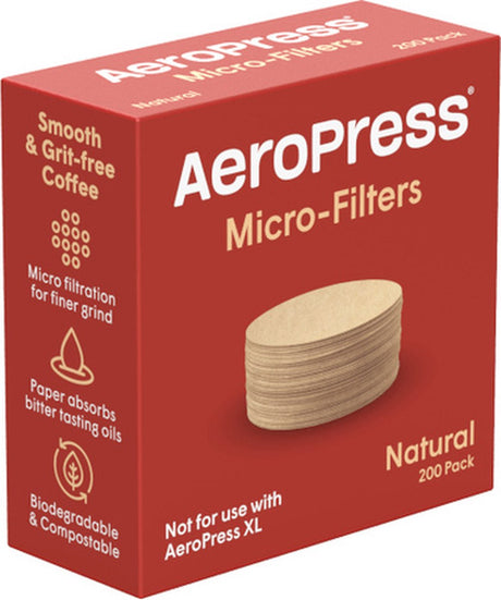 Filtry Aeropress - brązowe (naturalne) - rozmiar standardowy - 200 sztuk