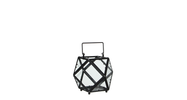 Lois lantaarn zwart - l21xb21xh16cm