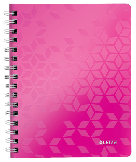Notes A5 Leitz wow oprawiony na spirali - 80 kartek - w linie - różowy