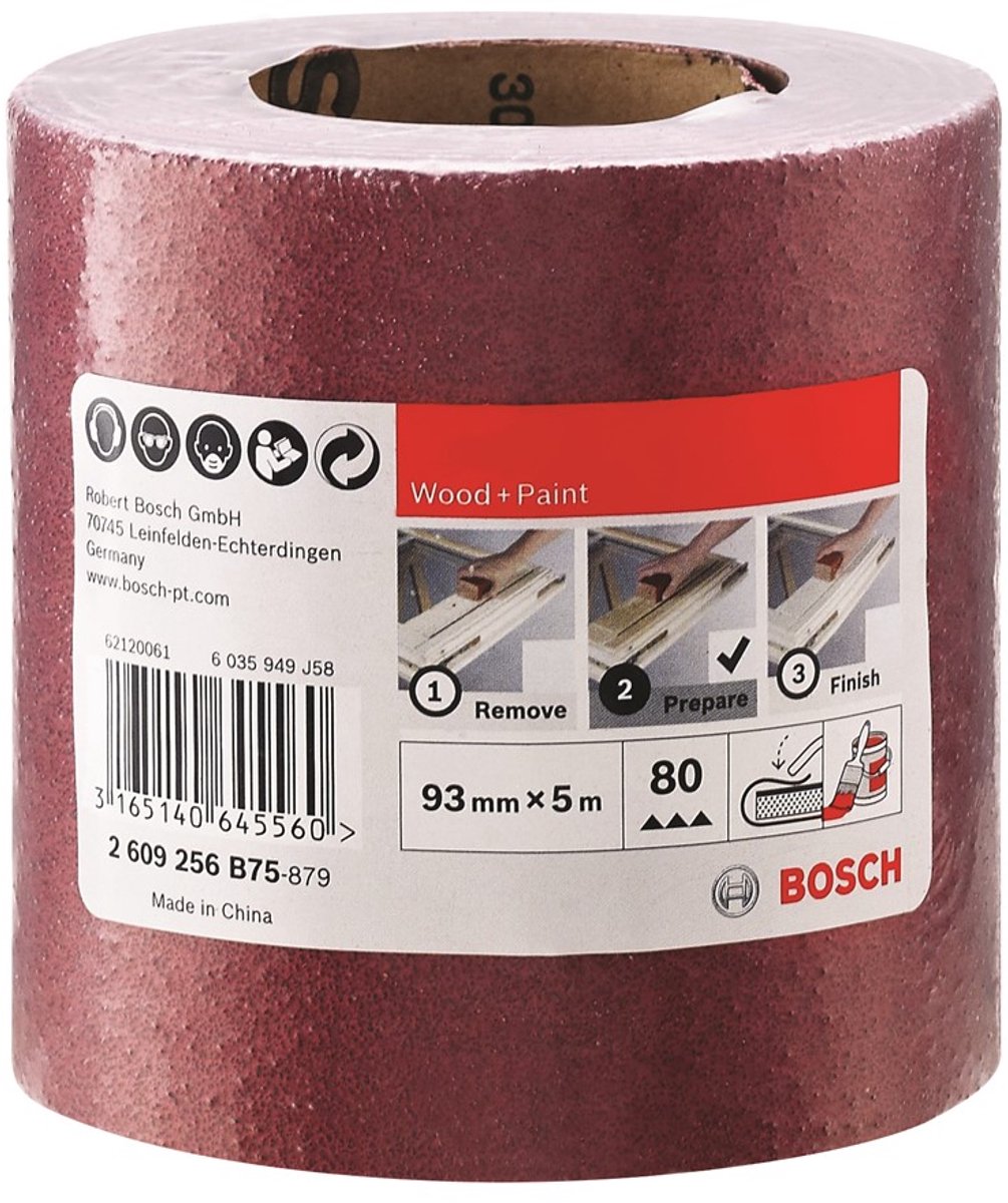 Wałek szlifierski Bosch do drewna 93mmx5m k80