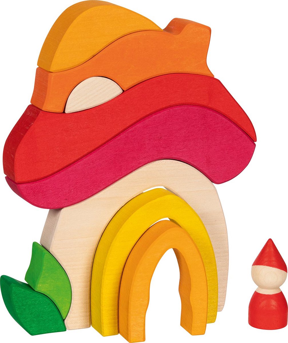 Klocki Goki - domek grzybowy - 11 części - drewno - 3 lata