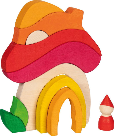 Klocki Goki - domek grzybowy - 11 części - drewno - 3 lata