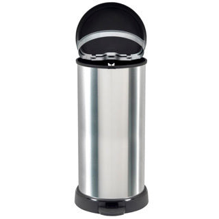 Kosz na śmieci z pedałem Curver Decbin, owalny, 40 l, srebrno-czarny