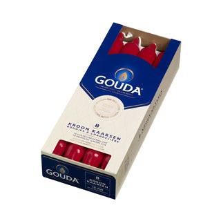 Świeca koronowa Gouda czerwona 240 24 pudełko po 8 sztuk 10 godzin palenia