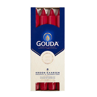 Świeca koronowa Gouda czerwona 240 24 pudełko po 8 sztuk 10 godzin palenia