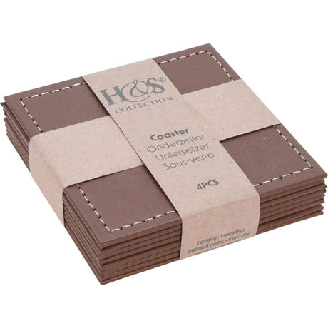 Zestaw podkładek do stylizacji domu ze sztucznej skóry 4-częściowy 10x10cm