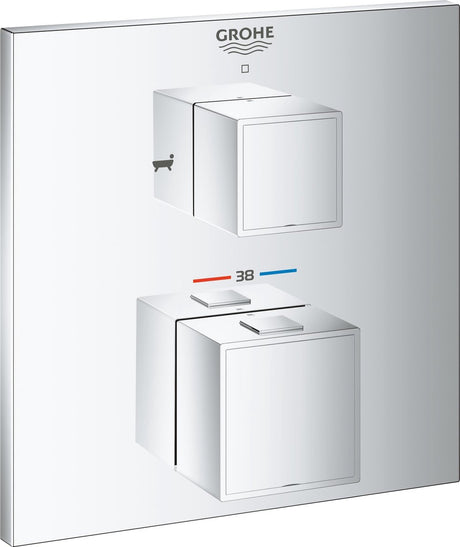 Grohe Grohtherm Cube podtynkowa bateria wannowa - część natynkowa - z przełącznikiem - chrom