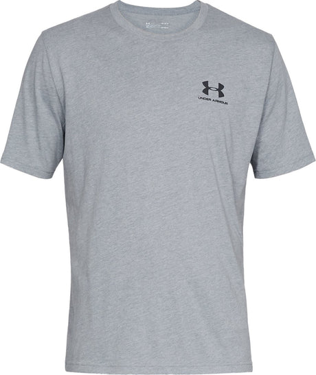 Męska koszulka sportowa Under Armour UA M Sportstyle LC SS-Gry – Steel Light Heather – Czarna