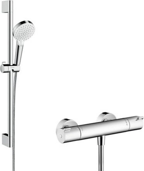 Zestaw renowacyjny Hansgrohe Crometta vario 1001 cl - termostat - termostat ecostat - 65 cm - biały chrom