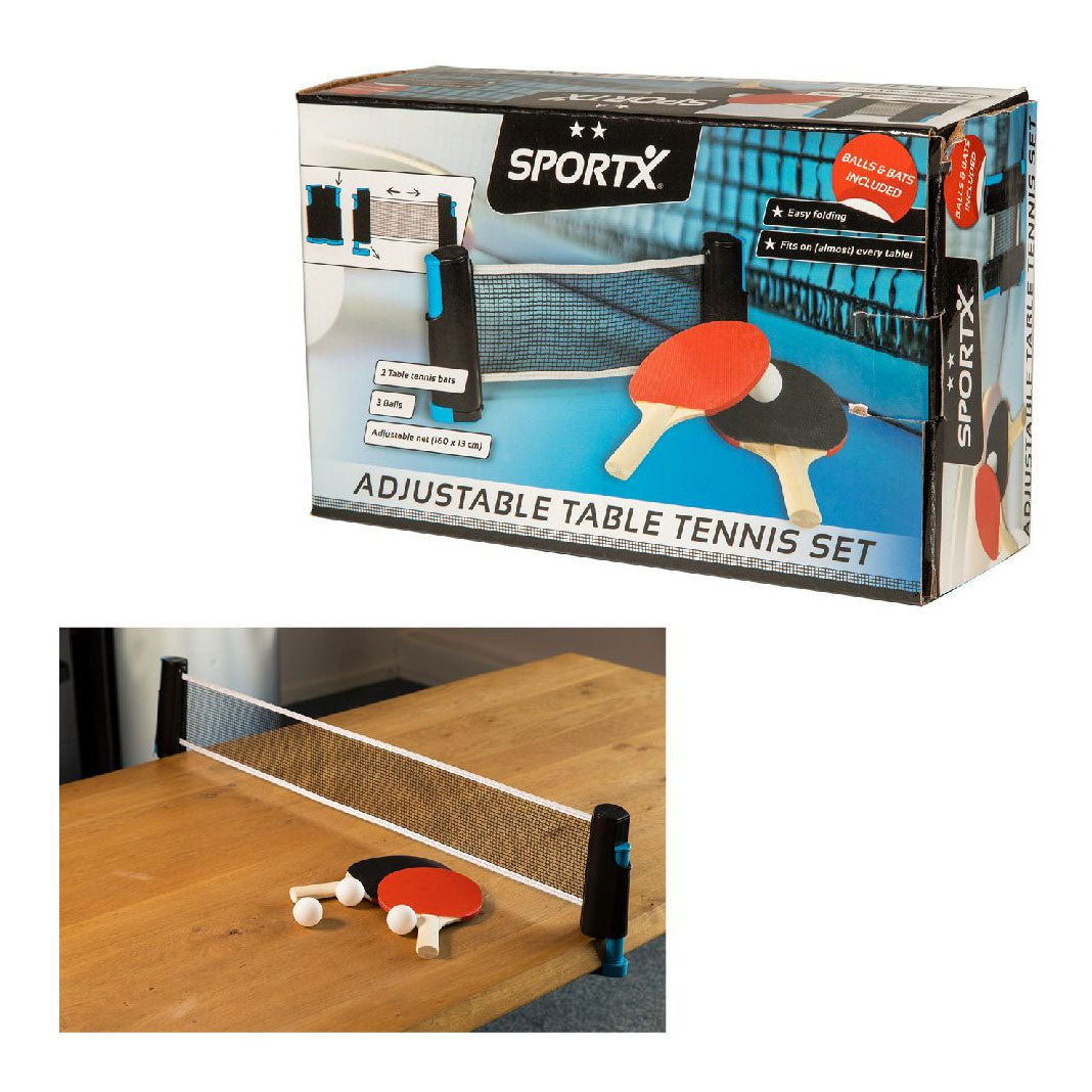 Sportx Rollable Table Tennis Network z 2 nietoperzami