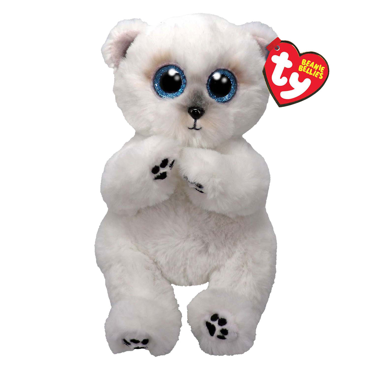 Ty czapka dziecięca brzuchy wuzzy miś biała, 15cm