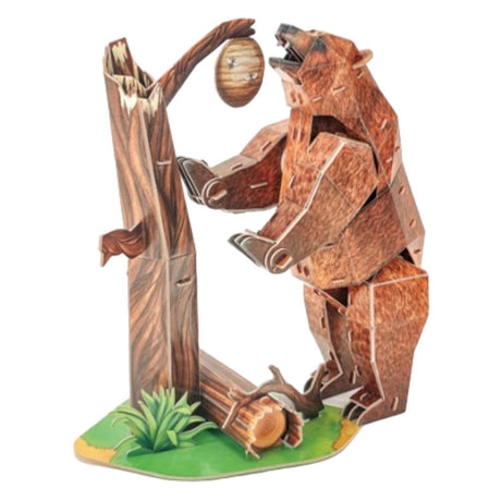 Zabawne puzzle sześcienne National Geographic 3D niedźwiedź brunatny - 88 elementów - 8+ lat