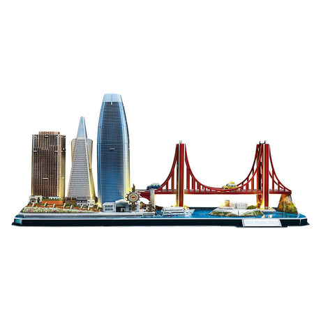 Zabawna sześcienna łamigłówka 3D City Line San Francisco z oświetleniem LED