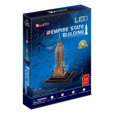 Zabawna sześcienna łamigłówka 3D Empire State Building z oświetleniem LED
