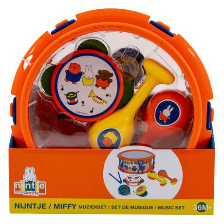 Rubo Toys Zestaw muzyczny Miffy - tamburyn - bęben - klapsy - marakasy - instrumenty zabawkowe