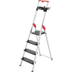 Drabina rozstawna Hailo l100 i 131, z wielofunkcyjną skalą i wspornikiem, do 150 kg, 4 stopnie