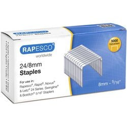 Zestaw srebrnych zszywek Rapesco s24802z3, 5000 sztuk