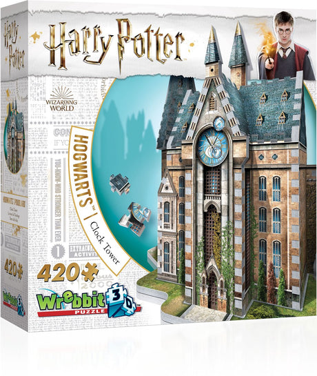 Puzzle 3D Wrebbit - Puzzle 3D Harry Potter Hogwart Wieża Zegarowa 420 elementów.