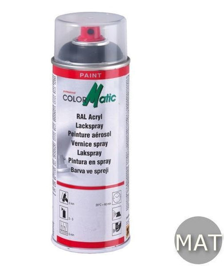 Profesjonalna farba w sprayu Motip colormatic ral 9005 głęboka czerń matowa - 400 ml.