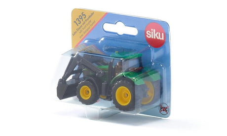 Ciągnik Siku 1395 John Deere z ładowaczem czołowym 93x35x42mm