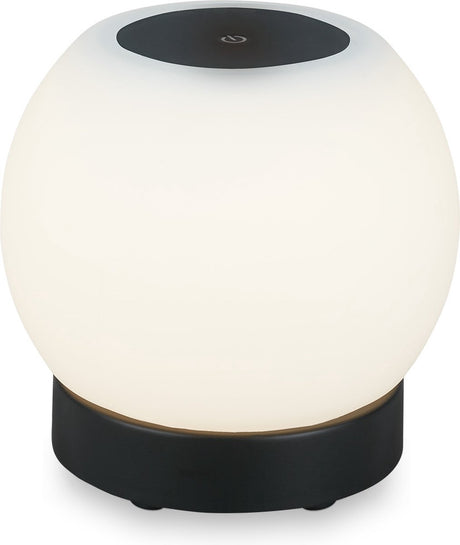 Briloner - poka - lampa stołowa led z możliwością ładowania - ściemnialna - szkło - bezprzewodowa - dotykowa - 3w - czarna - ø16cm