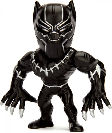 Figurka Marvel Jada do zabawy Czarna Pantera Junior 10 cm, odlewana ciśnieniowo w kolorze czarnym