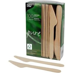 Noże z drewna papstar 16,5 cm brązowe