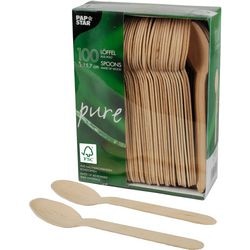Łyżki z drewna papstar 15,7 cm brązowe