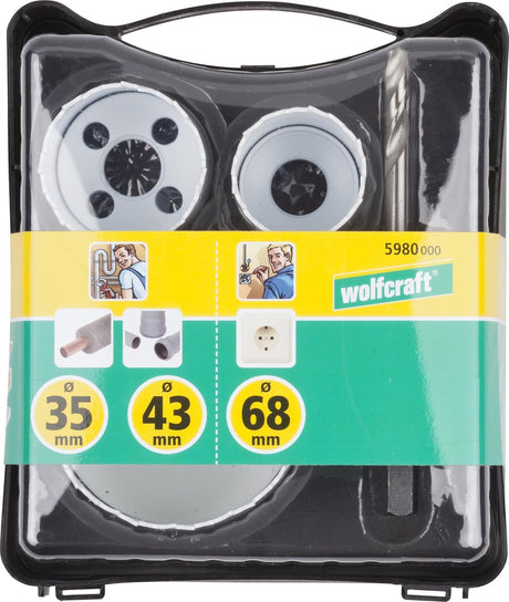 Wolfcraft - otwornica bimetalowa 35, 43 i 68 mm - zestaw wkładek „renowacja” - 4 sztuki - 5980000