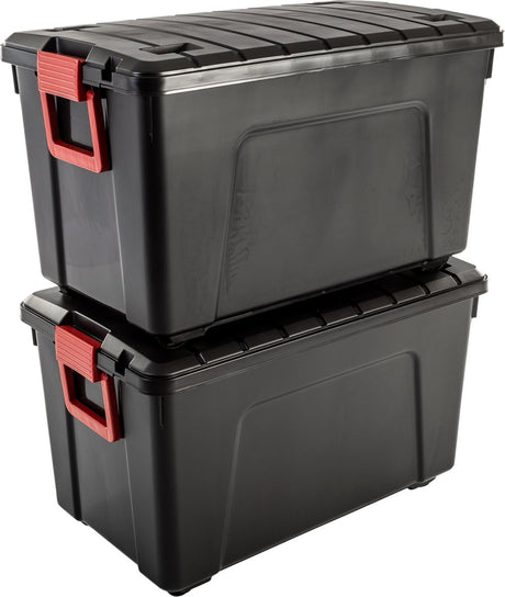 Pojemnik do przechowywania Iris Store-it-all - 110 l - plastik - czarny - zestaw 2