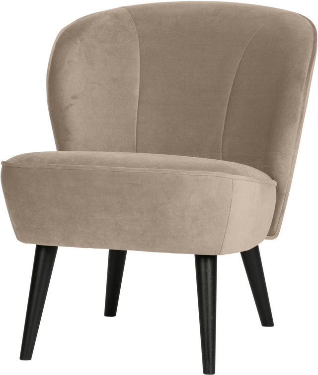 Fotel Woood Sara - aksamit - khaki - 59x71x70