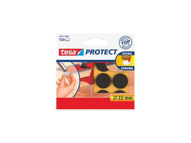 Filc ochronny Tesa brązowy ã˜ 22mm 12 sztuk