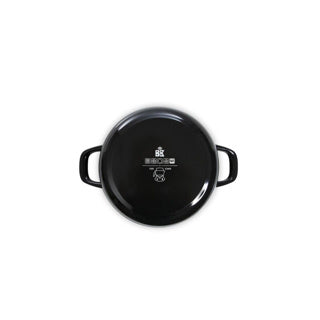Bk fortalit patelnia emaliowana 36cm 7,5l - patelnia indukcyjna - stal emaliowana - można używać w piekarniku do 230 stopni - bez powłoki nieprzywierającej - z pokrywką - czarno-niebieski