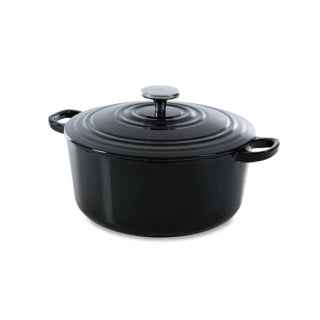 Bk Zapiekanka żeliwna bordowa 24cm 4,2l - zapiekanka indukcyjna - zapiekanka żeliwna - można używać w piekarniku do 230 stopni - pokrywa z pierścieniami ociekowymi - wewnątrz biała emalia - czarna