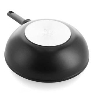 Bk Easy indukcyjna patelnia wok 30cm - 4,2l - powłoka nieprzywierająca niezawierająca pfas - indukcyjna patelnia wok - ceramiczna patelnia wok - można używać w piekarniku do 160°c - zimne uchwyty - bez pokrywy - czarny