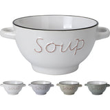 Miska na zupę z uchwytami ceramicznymi | 4 sztuki