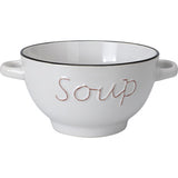 Miska na zupę z uchwytami ceramicznymi | 4 sztuki