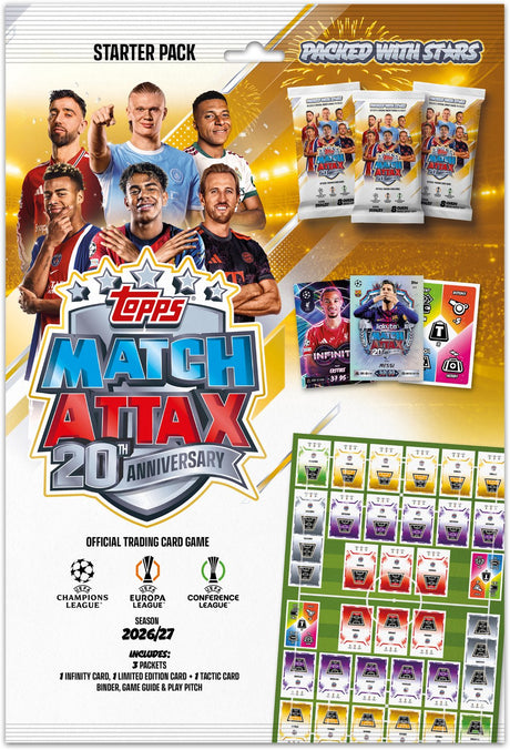 Panini topps tcg | match attax ucc 26 27 starter pack | 27 voetbalkaarten | verzamelmap en limited edition kaart