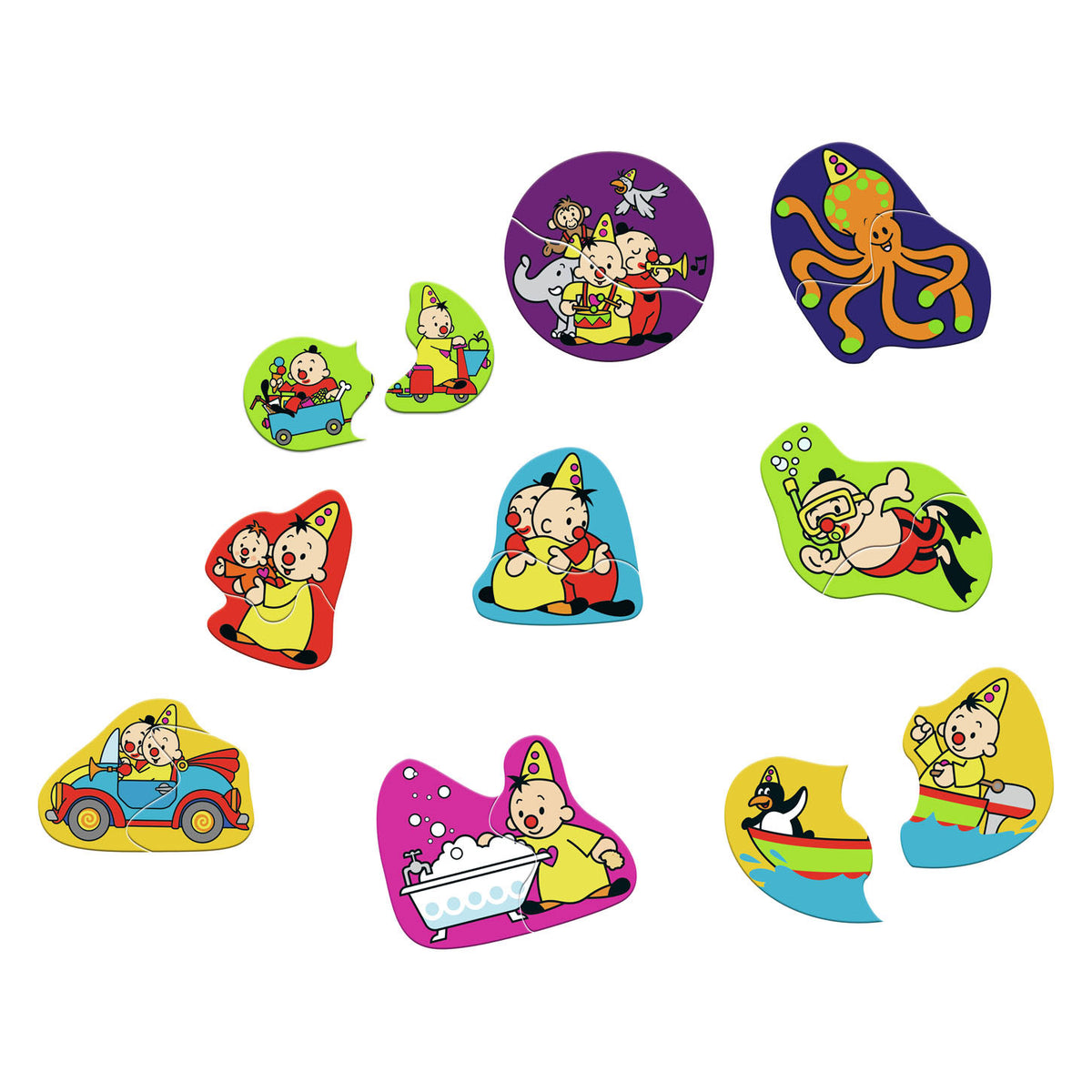 Puzzle do kąpieli Bumba - 9 puzzli do kąpieli z 2 części - przykleja się do krawędzi wanny