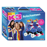 K3 - wrotki - rozmiar 34 37 - regulowane w 4 rozmiarach - ze stoperem - białe - tęczowe - z kółkami w 4 kolorach