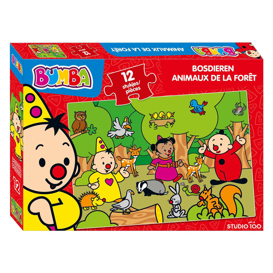 Puzzle Bumba Studio 100 zwierząt leśnych, 12 szt.