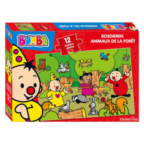 Puzzle Bumba Studio 100 zwierząt leśnych, 12 szt.