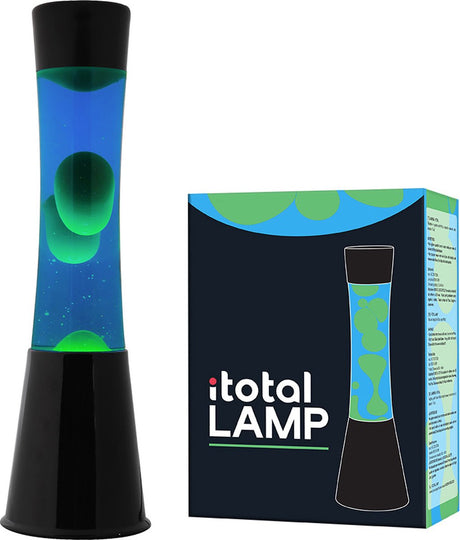 Lampa lawowa I-total - lampa lawowa - lampa nastrojowa - 40x11 cm - szkło aluminiowe - 30w - niebieski z zieloną lawą - czarny - xl1790