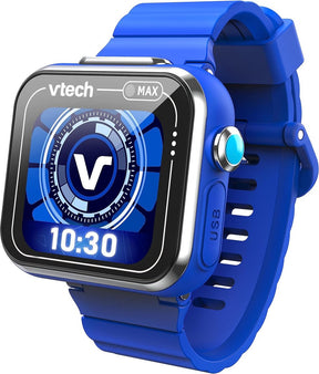Inteligentny zegarek Vtech Kidizoom Max w kolorze niebieskim.
