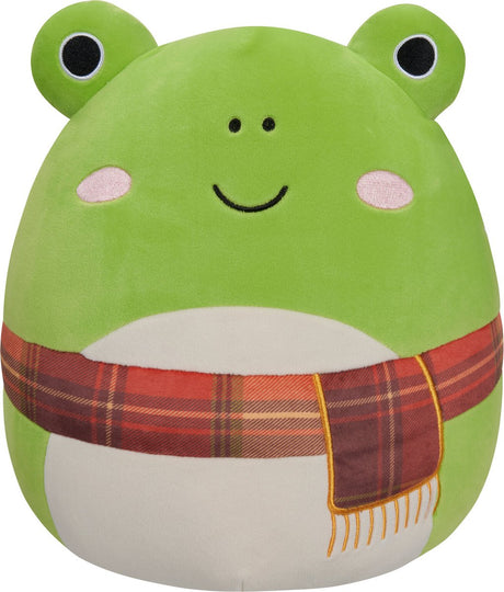 Squishmallows wendy zielona żaba z szalikiem w kratę 30cm plusz