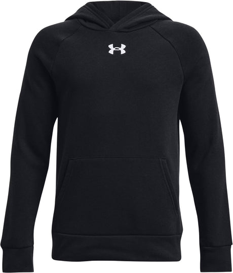 Chłopięca koszulka sportowa Under Armour Ua Rial z kapturem i kapturem, czarno-biała