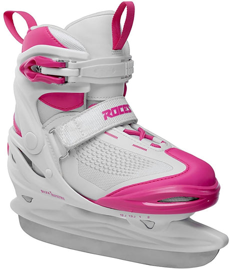 Roces – moody ice x girl – łyżwy regulowane – łyżwy dla dzieci – biało-różowe – dodatkowe wsparcie kostki Comfort Fit – rozmiar 30-35