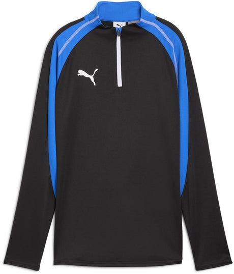Damska koszulka sportowa Puma Individualblaze 1 4 z zamkiem błyskawicznym - czarno-biało-wyścigowa