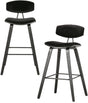 Woood senn barstoelen - fluweel - zwart - set van 2